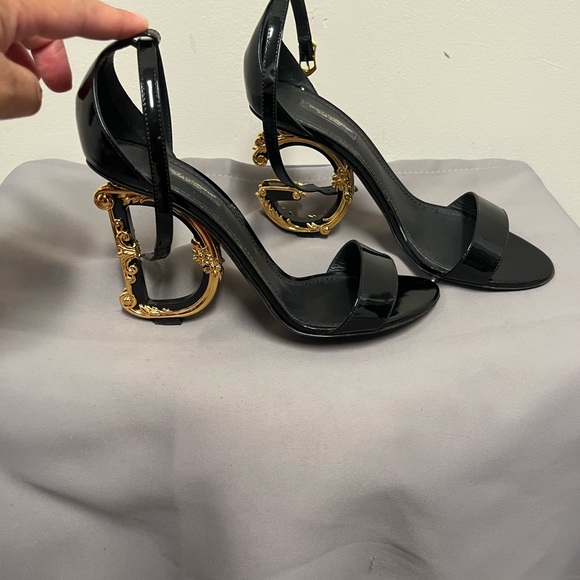 Dolce & Gabbanna 105mm leather barroco heal sandal - Picture 14 of 15